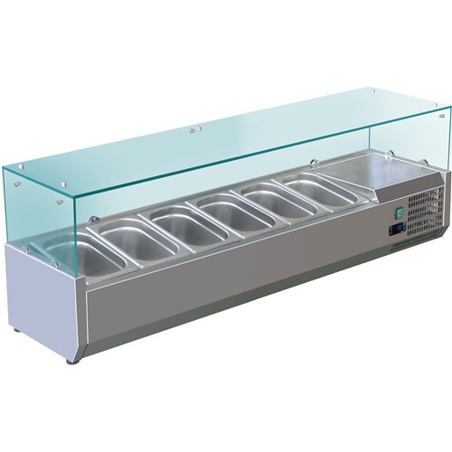 Refrigerated Servery Prep Top 1400mm 6xGN1/4 Depth 330mm | Stalwart DA-VRX1400/330
