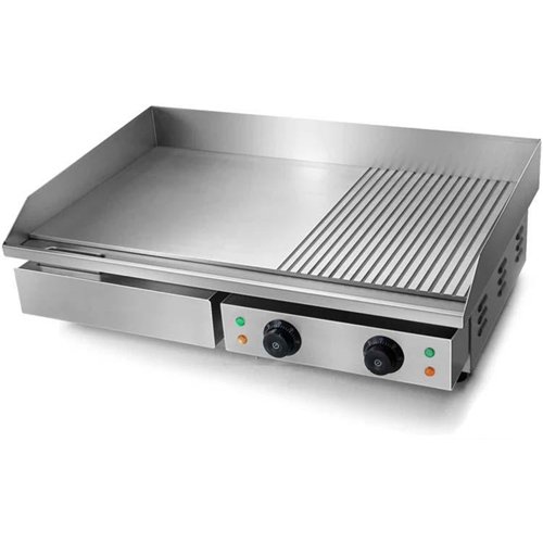 Professional Griddle Electric 728x400mm 4.4kW 2 zones Smooth/Ribbed | Stalwart DA-EGDMX2