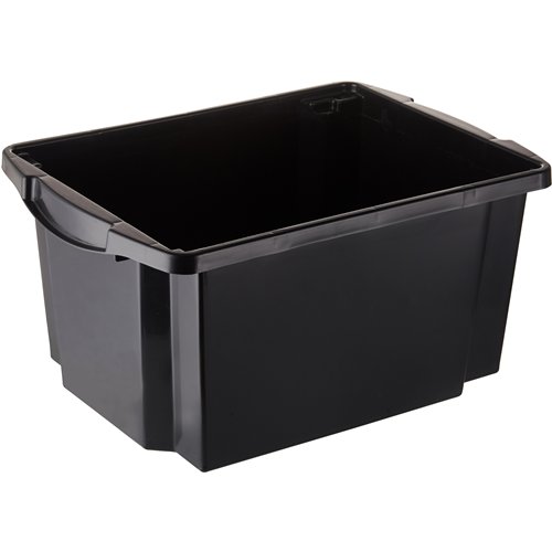 Pack of 10 Plastic Storage Box 25 litre 470x330x225mm Polypropylene | Stalwart DA-C1025