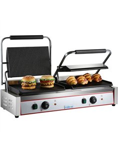 Heavy Duty Twin XL Panini Contact grill Ribbed 4.4kW Dual Zone | Stalwart DA-HEG813E 2