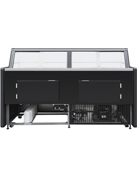 Open Deli counter Straight glass front Width 1955mm Black | Stalwart DA-BLUEL102