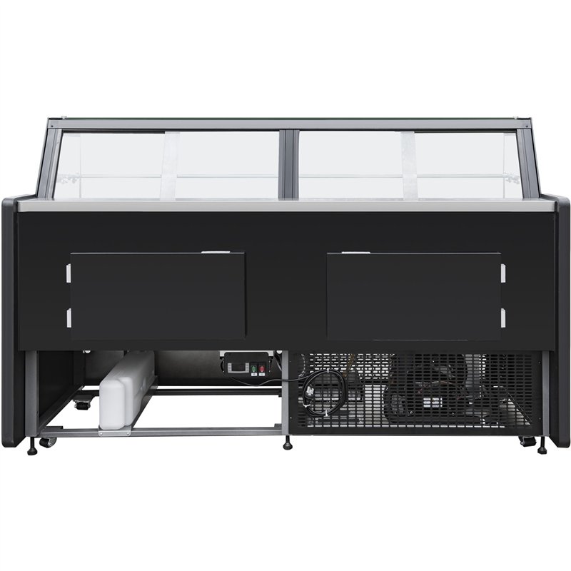 Open Deli counter Straight glass front Width 1955mm Black | Stalwart DA ...