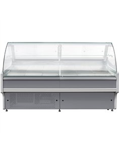 Serve over Deli counter Curved glass front Width 1200mm | Stalwart DA-BLUEL112