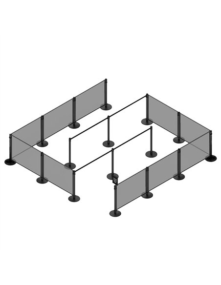 Black Canvas Barrier Panel Accessory 1430×700mm | Stalwart DA-BBPCB01B