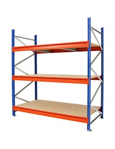 Heavy-Duty Commercial Longspan Shelving Unit 2400 x 600 x 2000mm 3 Tier 500kg Capacity | Stalwart DA-FUJI808