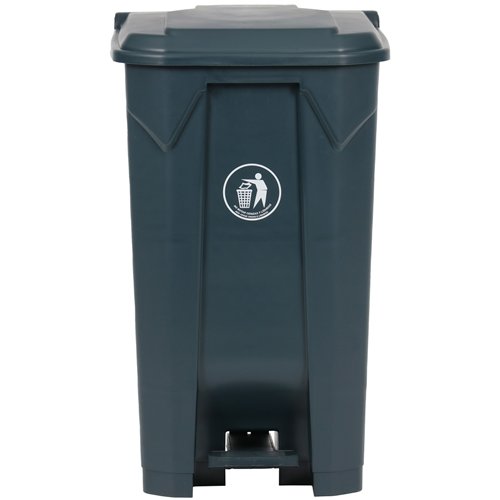 Commercial Pedal Waste Bin 100L Grey HDPE 493 x 475 x 840mm | Stalwart DA-XDL100K18GREY