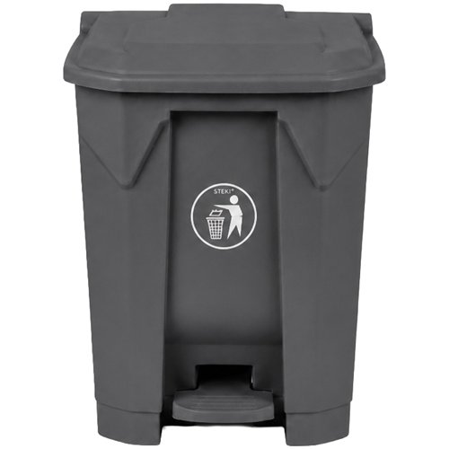 Commercial Pedal Waste Bin 30L Grey HDPE 430 x 402 x 436mm | Stalwart DA-XDL30K7GREY