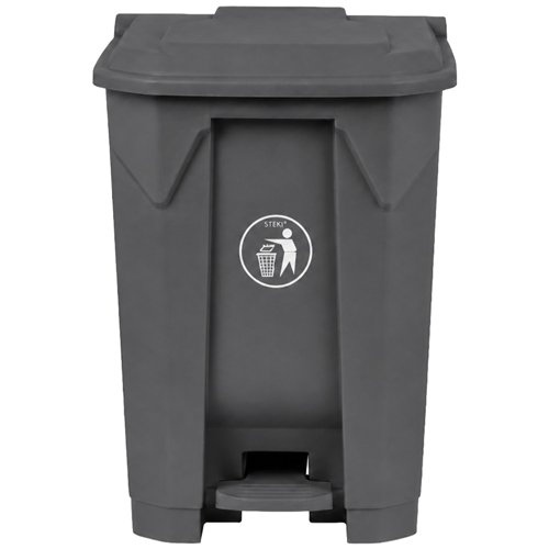 Commercial Pedal Waste Bin 50L Grey HDPE 430 x 402 x 600mm | Stalwart DA-XDL50K7GREY