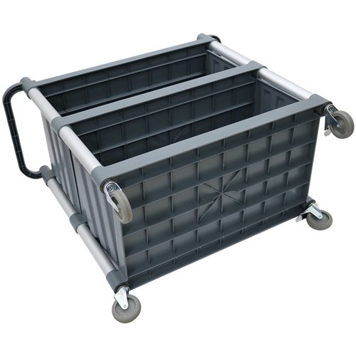 Commercial 3 Tier Utility Cart with 3 Side Panels Large Grey 1010 x 500 x 980mm | Stalwart DA-HZMCC506