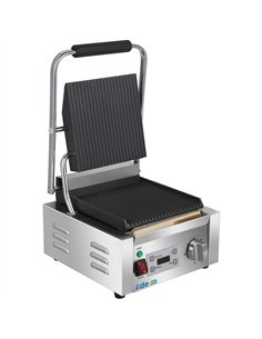 Commercial Single Contact Panini Grill 1800W Ribbed Top &amp Bottom Plates Digital Timer | Stalwart DA-CU600 2