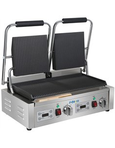 Commercial Double Contact Panini Grill 3600W Ribbed Top &amp Bottom Plates Digital Timer | Stalwart DA-CU613 2