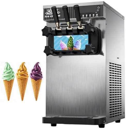 Commercial Countertop Soft Serve Ice Cream Machine 18-20L/H 1300W R290 Twin Flavour | Stalwart DA-ZBBQL128