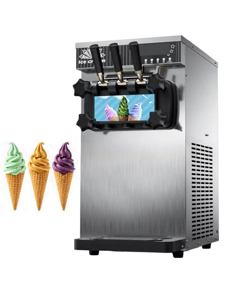 Commercial Countertop Soft Serve Ice Cream Machine 18-20L/H 1300W R290 Twin Flavour | Stalwart DA-ZBBQL128