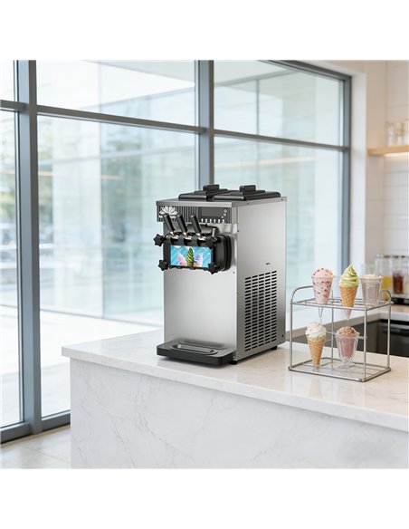 Commercial Countertop Soft Serve Ice Cream Machine 18-20L/H 1300W R290 Twin Flavour | Stalwart DA-ZBBQL128