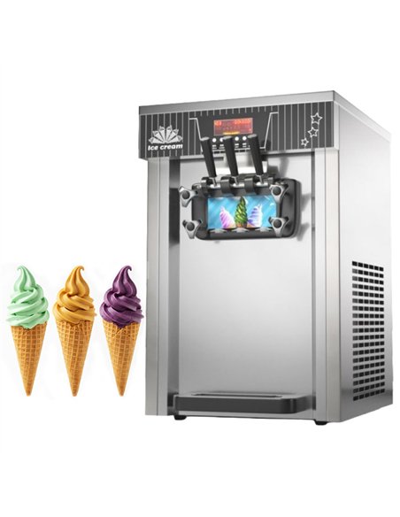 Commercial Upright Soft Serve Ice Cream Machine 18-20L/H 1300W R290 Twin Flavour | Stalwart DA-ZBBQL168