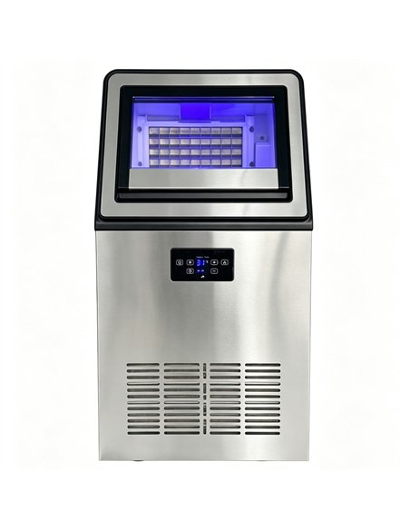 Commercial Freestanding Cube Ice Maker 40kg/24h with 12kg Storage Bin | Stalwart DA-YA380A90F
