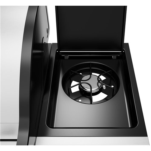 Commercial 4 Burner Gas BBQ Grill with Side Burner, Cabinet and Warming Rack 1330×570×1120mm LPG | Stalwart DA-E34MJ12S52M45T45S