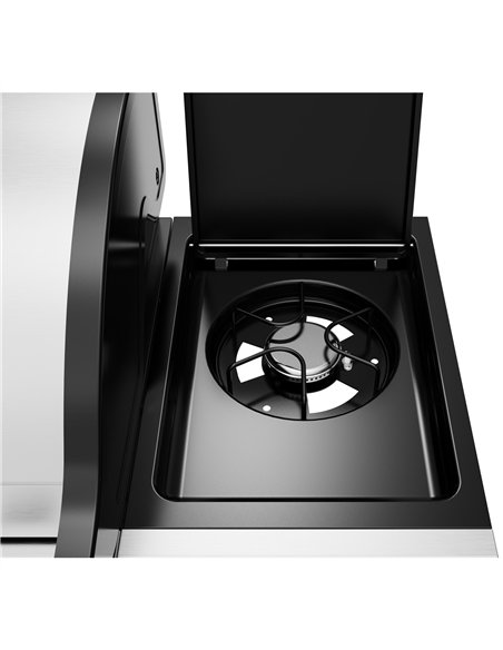 Commercial 4 Burner Gas BBQ Grill with Side Burner, Cabinet and Warming Rack 1330×570×1120mm LPG | Stalwart DA-E34MJ12S52M45T45S