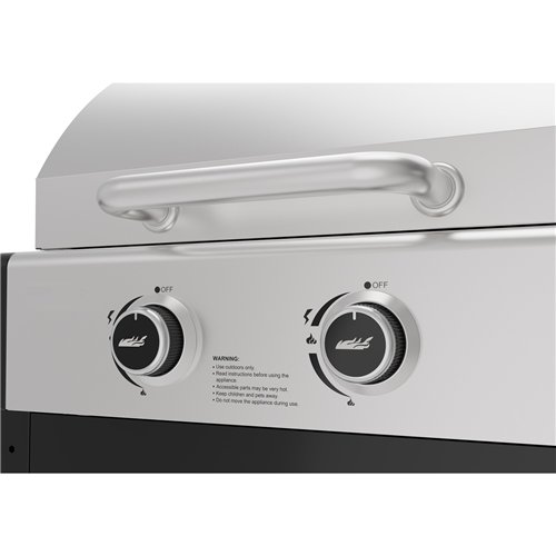 Commercial Gas &amp Charcoal Combo BBQ Grill with Double Hood, Cabinet &amp Side Shelves 1625×685×1230mm | Stalwart DA-E42ZJ10S4