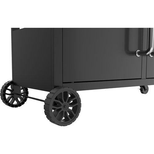 Commercial Gas &amp Charcoal Combo BBQ Grill with Double Hood, Cabinet &amp Side Shelves 1625×685×1230mm | Stalwart DA-E42ZJ10S4