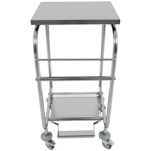Commercial Stainless Steel Waste Bag Holder Trolley with Lid 580×470×960mm | Stalwart DA-STBH03