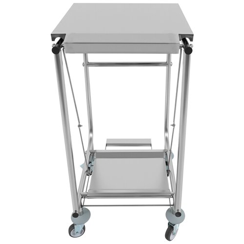 Commercial Stainless Steel Waste Bag Holder Trolley with Lid 580×470×960mm | Stalwart DA-STBH03