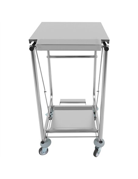 Commercial Stainless Steel Waste Bag Holder Trolley with Lid 580×470×960mm | Stalwart DA-STBH03