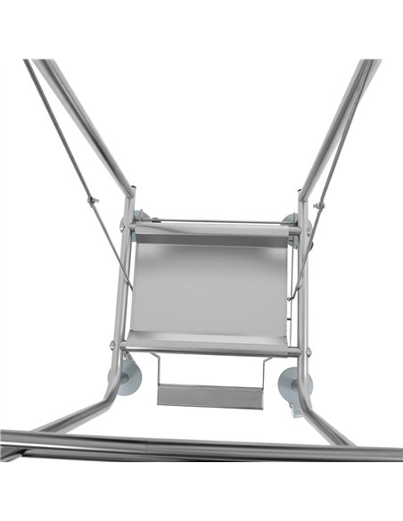 Commercial Stainless Steel Waste Bag Holder Trolley with Lid 580×470×960mm | Stalwart DA-STBH03
