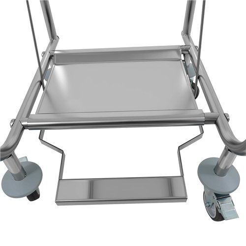 Commercial Stainless Steel Waste Bag Holder Trolley with Lid 580×470×960mm | Stalwart DA-STBH03