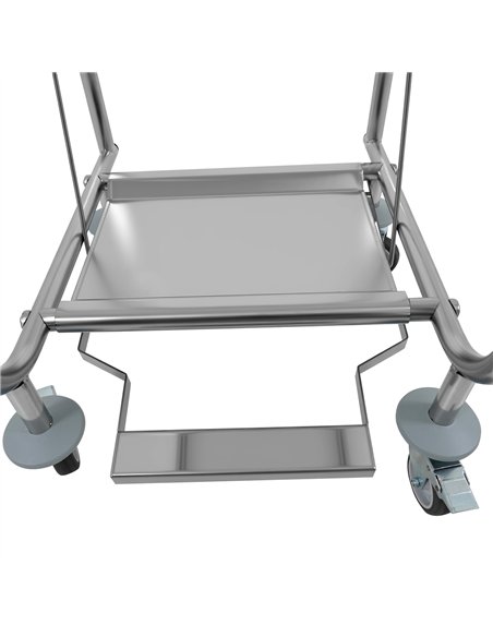 Commercial Stainless Steel Waste Bag Holder Trolley with Lid 580×470×960mm | Stalwart DA-STBH03