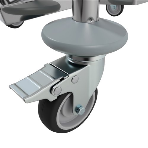 Commercial Stainless Steel Waste Bag Holder Trolley with Lid 580×470×960mm | Stalwart DA-STBH03