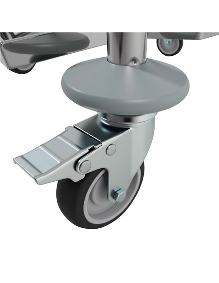 Commercial Stainless Steel Waste Bag Holder Trolley with Lid 580×470×960mm | Stalwart DA-STBH03