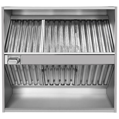 Commercial Island Canopy Hood with Stainless Steel Baffle Filters 1500 x 1300 x 350mm | Stalwart DA-CH20150S