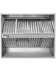 Commercial Island Canopy Hood with Stainless Steel Baffle Filters 2000 x 1300 x 350mm | Stalwart DA-CH20200S