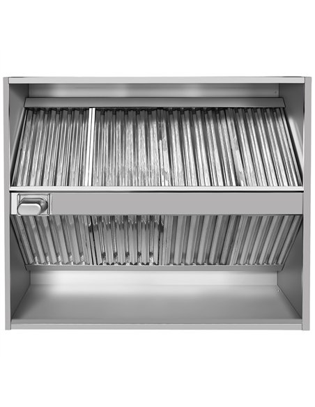 Commercial Island Canopy Hood with Stainless Steel Baffle Filters 2000 x 1300 x 350mm | Stalwart DA-CH20200S