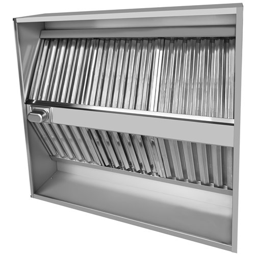 Commercial Island Canopy Hood with Stainless Steel Baffle Filters 2000 x 1300 x 350mm | Stalwart DA-CH20200S