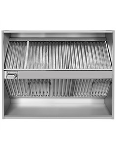 Commercial Island Canopy Hood with Stainless Steel Baffle Filters 2500 x 1300 x 350mm | Stalwart DA-CH20250S