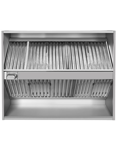 Commercial Island Canopy Hood with Stainless Steel Baffle Filters 2500 x 1300 x 350mm | Stalwart DA-CH20250S