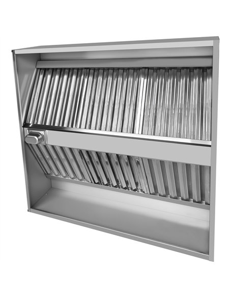 Commercial Island Canopy Hood with Stainless Steel Baffle Filters 2500 x 1300 x 350mm | Stalwart DA-CH20250S