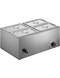 Commercial Bain Marie with 4x1/4Gn Pans and Lids | Stalwart DA-M404