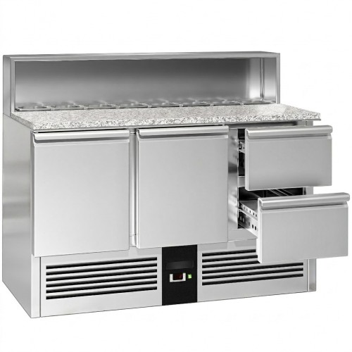 Premium Refrigerated Granite Prep Counter 2 drawers 2 Door Fridge 405 Ltr | Stalwart