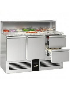 Premium Refrigerated Granite Prep Counter 2 drawers 2 Door Fridge 405 Ltr | Stalwart