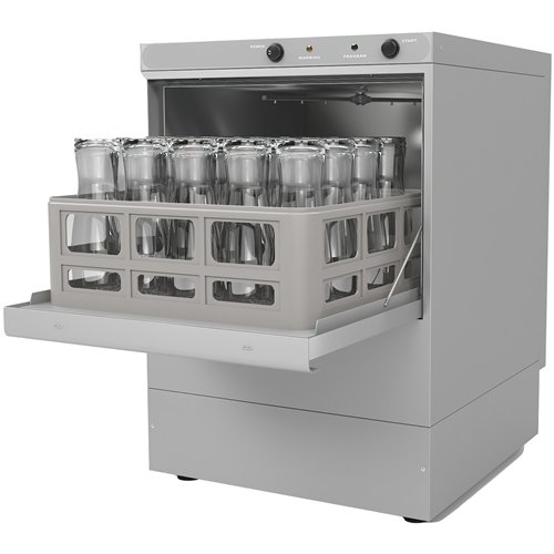 Commercial Undercounter Glasswasher with 350mm Basket and Rinse Pump | Stalwart DA-EVW12 - MADE IN EUROPE
