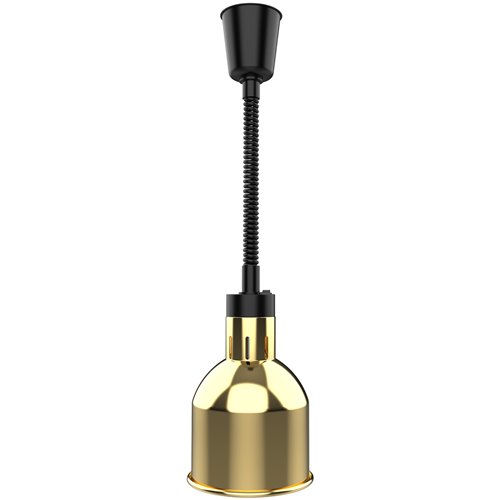 Single Head Hanging Warming Lamp Infrared Food Warmer Ø170×261mm Gold Finish | Stalwart DA-S1205