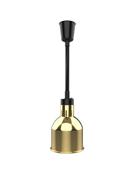 Single Head Hanging Warming Lamp Infrared Food Warmer Ø170×261mm Gold Finish | Stalwart DA-S1205