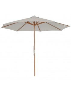 Garden Parasol 2.7m x 2.5m Diameter Cream Beige Heavy Duty