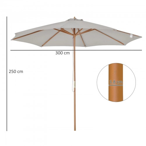 Garden Parasol 3.0mtr Diameter Cream...