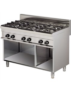 Gas cooker Open base 6 burners 36.0kW | Stalwart DA-Hotmax 700 GR731