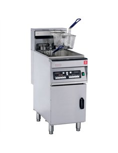 Professional Free standing Electric Fryer Single tank 18kW 28 litres Programmable | Stalwart DA-DF28LD