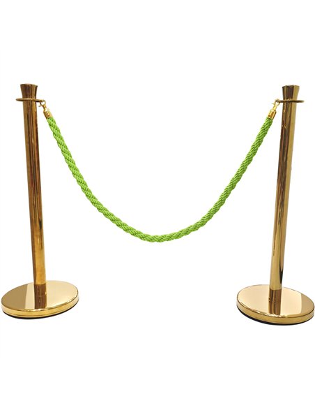 Green Braided Stanchion Rope with Gold ends 1.5m | Stalwart DA-BR01GG